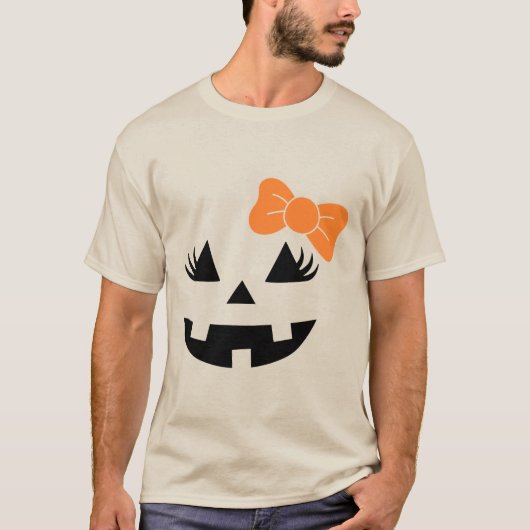 Minimalistisch Oranje boog ontwerp voor Halloween T-shirt (Voorkant)