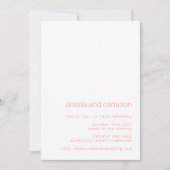 Minimalistisch Oranje Coral Modern Wedding RSVP Kaart (Voorkant)
