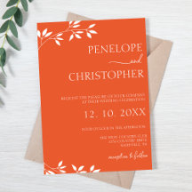 Minimalistisch Oranje kalligrafie script bruiloft