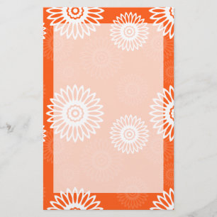 Minimalistisch oranje madeliefjes bloempatroon briefpapier