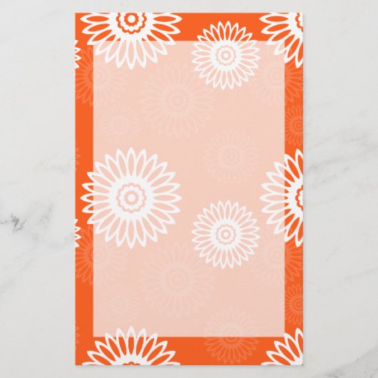 Minimalistisch oranje madeliefjes bloempatroon briefpapier (Voorkant)