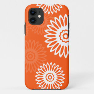 Minimalistisch oranje madeliefjes bloempatroon Case-Mate iPhone case