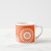 Minimalistisch oranje madeliefjes bloempatroon espresso kop (Rechts)
