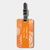 Minimalistisch Oranje Mandala geometrisch bloemenp Bagagelabel (Voorkant verticaal)