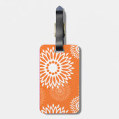 Minimalistisch Oranje Mandala geometrisch bloemenp Bagagelabel (Achterkant verticaal)
