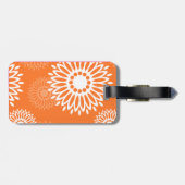 Minimalistisch Oranje Mandala geometrisch bloemenp Bagagelabel (Achterkant horizontaal)