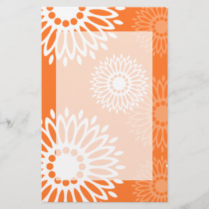 Minimalistisch Oranje Mandala geometrisch bloemenp Briefpapier