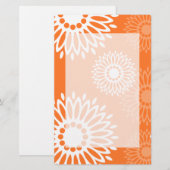 Minimalistisch Oranje Mandala geometrisch bloemenp Briefpapier (Voorkant / Achterkant)