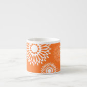 Minimalistisch Oranje Mandala geometrisch bloemenp Espresso Kop (Voorkant)