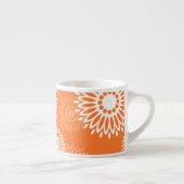Minimalistisch Oranje Mandala geometrisch bloemenp Espresso Kop (Rechts)