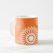 Minimalistisch Oranje Mandala geometrisch bloemenp Koffiemok (Voorkant links)