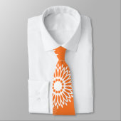 Minimalistisch Oranje Mandala geometrisch bloemenp Stropdas (Gebonden)