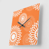 Minimalistisch Oranje Mandala geometrisch bloemenp Vierkante Klok (Hoek)