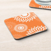 Minimalistisch Oranje Mandala Geometrisch Bloempat Drankjes Onderzetter (Linkerzijde)