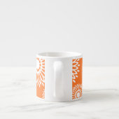 Minimalistisch Oranje Mandala Geometrisch Bloempat Espresso Kop (Achterkant)