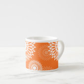 Minimalistisch Oranje Mandala Geometrisch Bloempat Espresso Kop (Voorkant rechts)