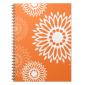 Minimalistisch Oranje Mandala Geometrisch Bloempat Notitieboek (Voorkant)