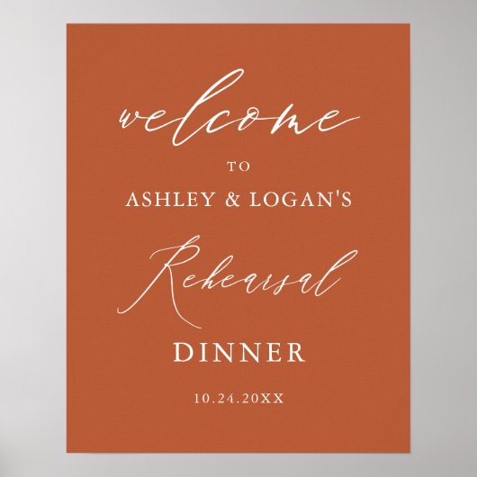 Minimalistisch Oranje repetitie met brander Poster (Voorkant)