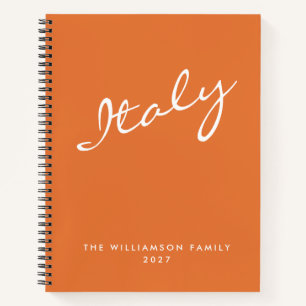 Minimalistisch Oranje script, aangepast reizen Notitieboek