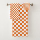 Minimalistisch Oranje wit gecontroleerd Bad Handdoek (Insitu)