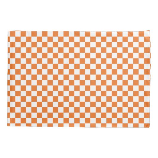 Minimalistisch Oranje wit gecontroleerd Kussensloop (Achterkant)