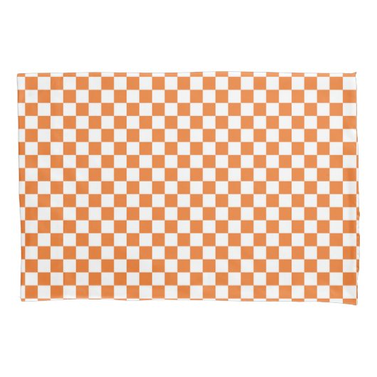 Minimalistisch Oranje wit gecontroleerd Kussensloop (Voorkant)