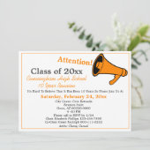 Minimalistisch Oranje Witte Hoogleraar Reunion Kaart (Staand voorkant)