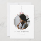 Minimalistisch Ornament Lijst Foto Holiday Kaart (Voorkant)