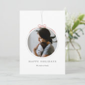 Minimalistisch Ornament Lijst Foto Holiday Kaart (Staand voorkant)