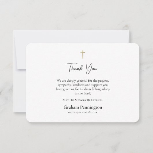 Minimalistisch orthodox Christelijk begrafenismonu Bedankkaart (Voorkant)