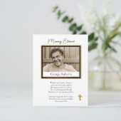 Minimalistisch Orthodox Christelijk Foto Begrafeni Bedankkaart (Staand voorkant)