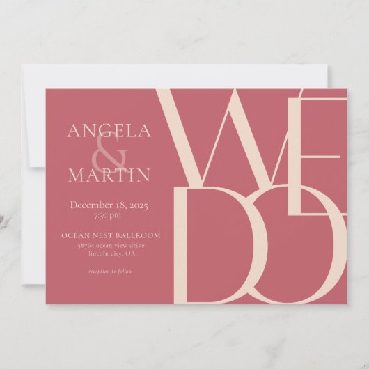 Minimalistisch oud koraal kaart (Voorkant)