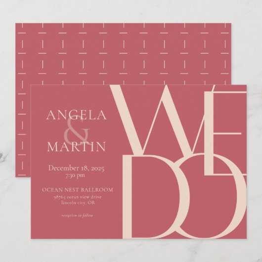 Minimalistisch oud koraal kaart (Voorkant / Achterkant)