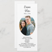 Minimalistisch Ovaal Afbeelding Vlak Huwelijksprog Programmakaart (Voorkant / Achterkant)