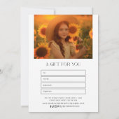 Minimalistisch Ovaal Fotofotografie Cadeaubon (Achterkant)