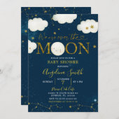 Minimalistisch over het Baby shower van de Maan Kaart (Voorkant / Achterkant)