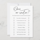 Minimalistisch Over of Onder Vrijgezellenfeest Gam Kaart (Voorkant)