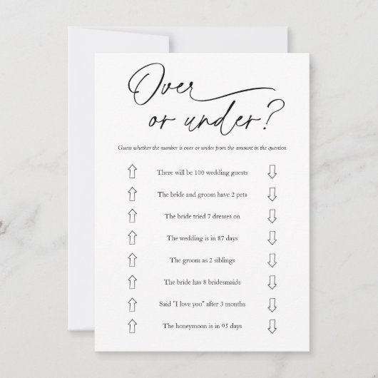 Minimalistisch Over of Onder Vrijgezellenfeest Gam Kaart (Voorkant)