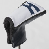 Minimalistisch overmaats Initiaal Zilver Grijs en  Golfheadcover (3/4 voorkant)