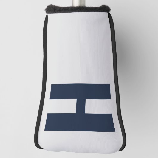 Minimalistisch overmaats Initiaal Zilver Grijs en  Golfheadcover (Draai 90)