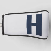 Minimalistisch overmaats Initiaal Zilver Grijs en  Golfheadcover (Voorkant)