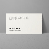 Minimalistisch overzicht van professionele sociale visitekaartje