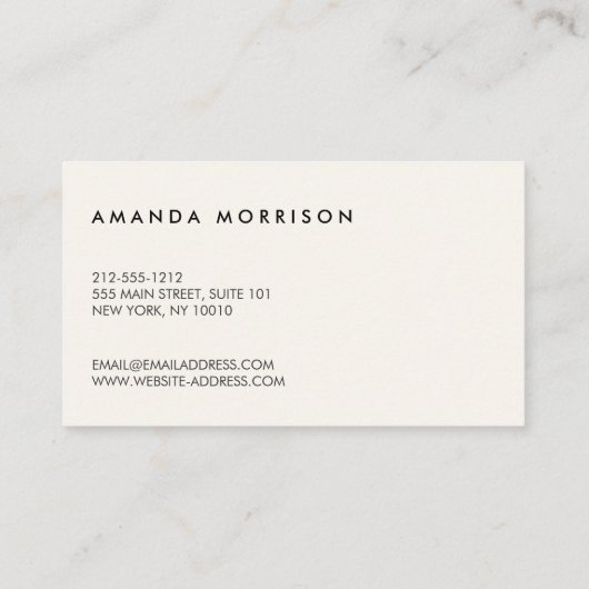 Minimalistisch overzicht van professionele sociale visitekaartje (Achterkant)