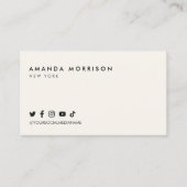 Minimalistisch overzicht van professionele sociale visitekaartje (Voorkant)