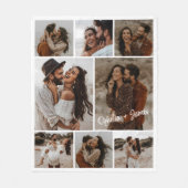 Minimalistisch paar 8 foto collage & tekst cadeau fleece deken (Voorkant)