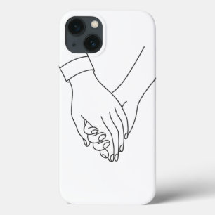 Minimalistisch paar dat handen vasthoudt Telefoonh Case-Mate iPhone Case