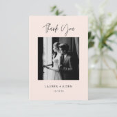 Minimalistisch paar foto's bruiloft bedankt (Staand voorkant)