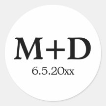 Minimalistisch paar Initialen & datum