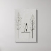 Minimalistisch paar moderne lijnkunst canvas afdruk (Voorkant)