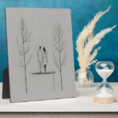 Minimalistisch paar moderne lijnkunst fotoplaat (Zijkant)